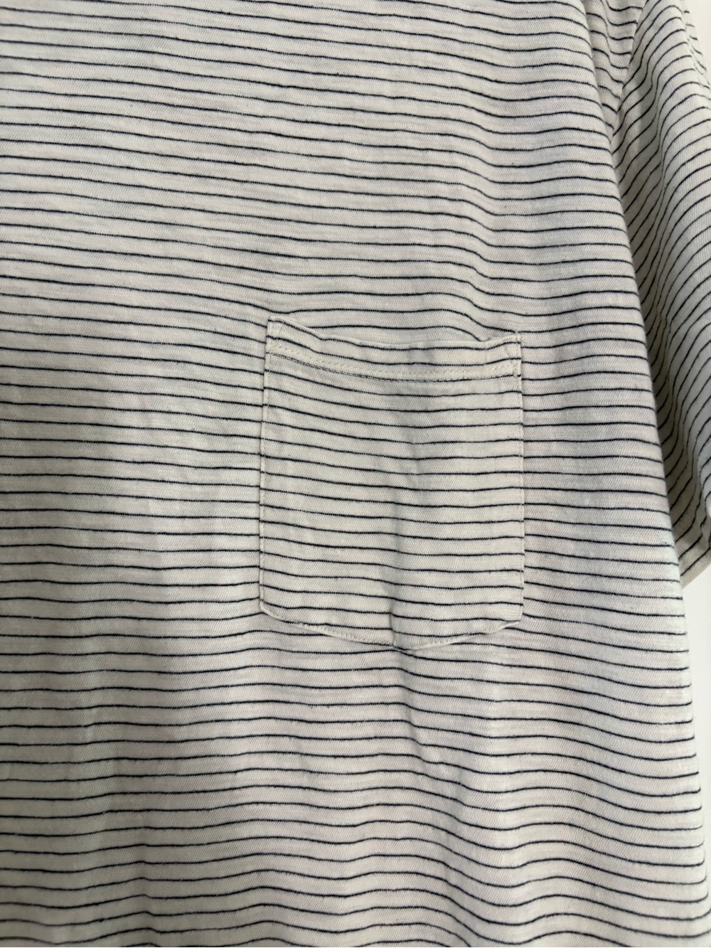 Marine Layer White & Black Striped Pocket Crew Neck T-Shirt L/XL Style 12016 - Picture 2 of 7